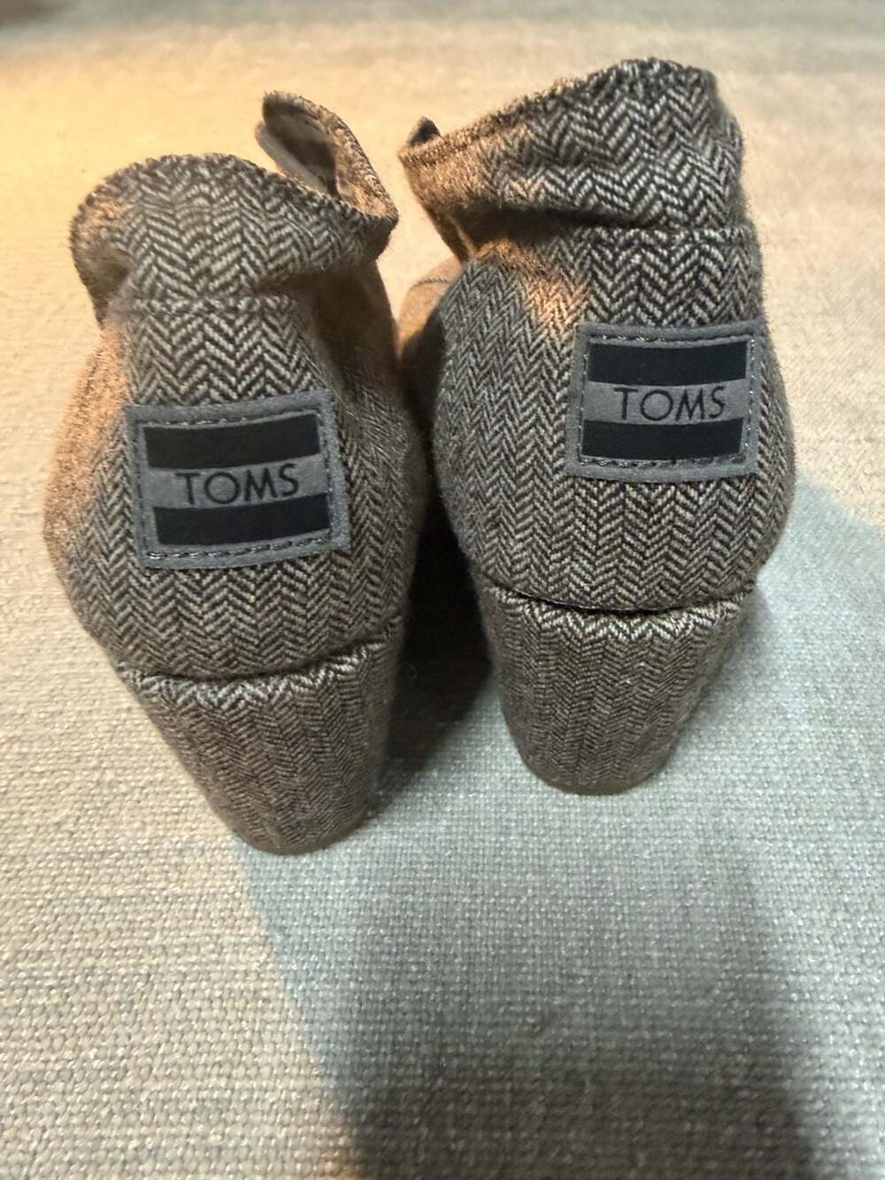 TOMS Herringbone Desert Wedge Lace-Up Ankle Booties - Picture 3 of 5